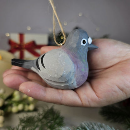 Baby Pigeon Wooden Hanging Christmas Tree Ornament