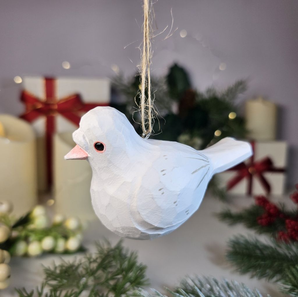 Baby Pigeon Wooden Hanging Christmas Tree Ornament