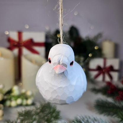 Baby Pigeon Wooden Hanging Christmas Tree Ornament