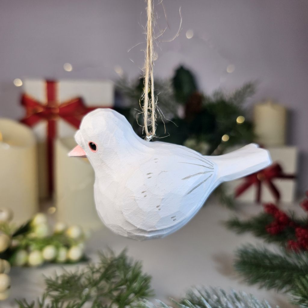 Baby Pigeon Wooden Hanging Christmas Tree Ornament