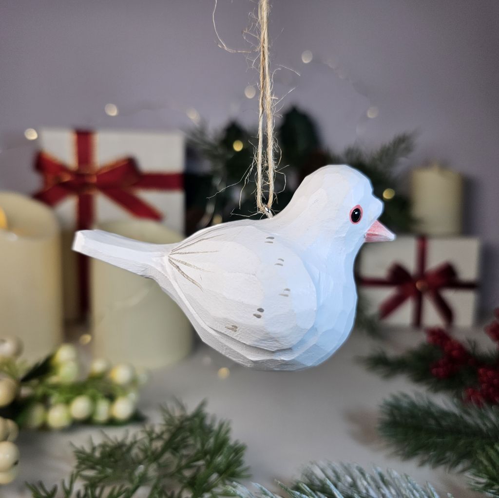 Baby Pigeon Wooden Hanging Christmas Tree Ornament