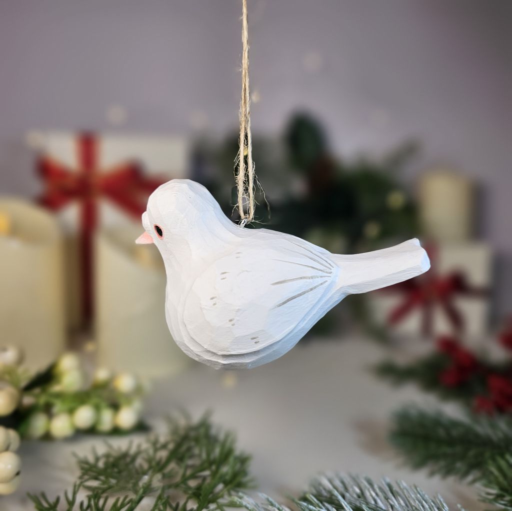 Baby Pigeon Wooden Hanging Christmas Tree Ornament