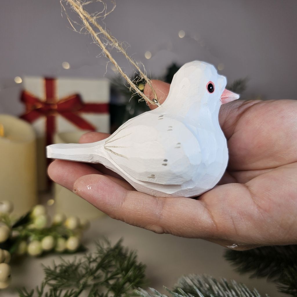 Baby Pigeon Wooden Hanging Christmas Tree Ornament