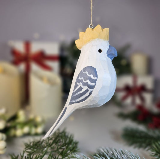 Cockatoo Wooden Hanging Christmas Tree Ornament