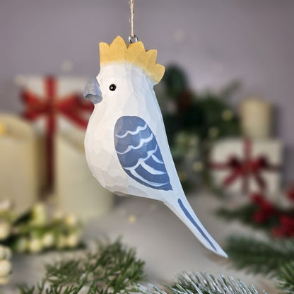 Cockatoo Wooden Hanging Christmas Tree Ornament