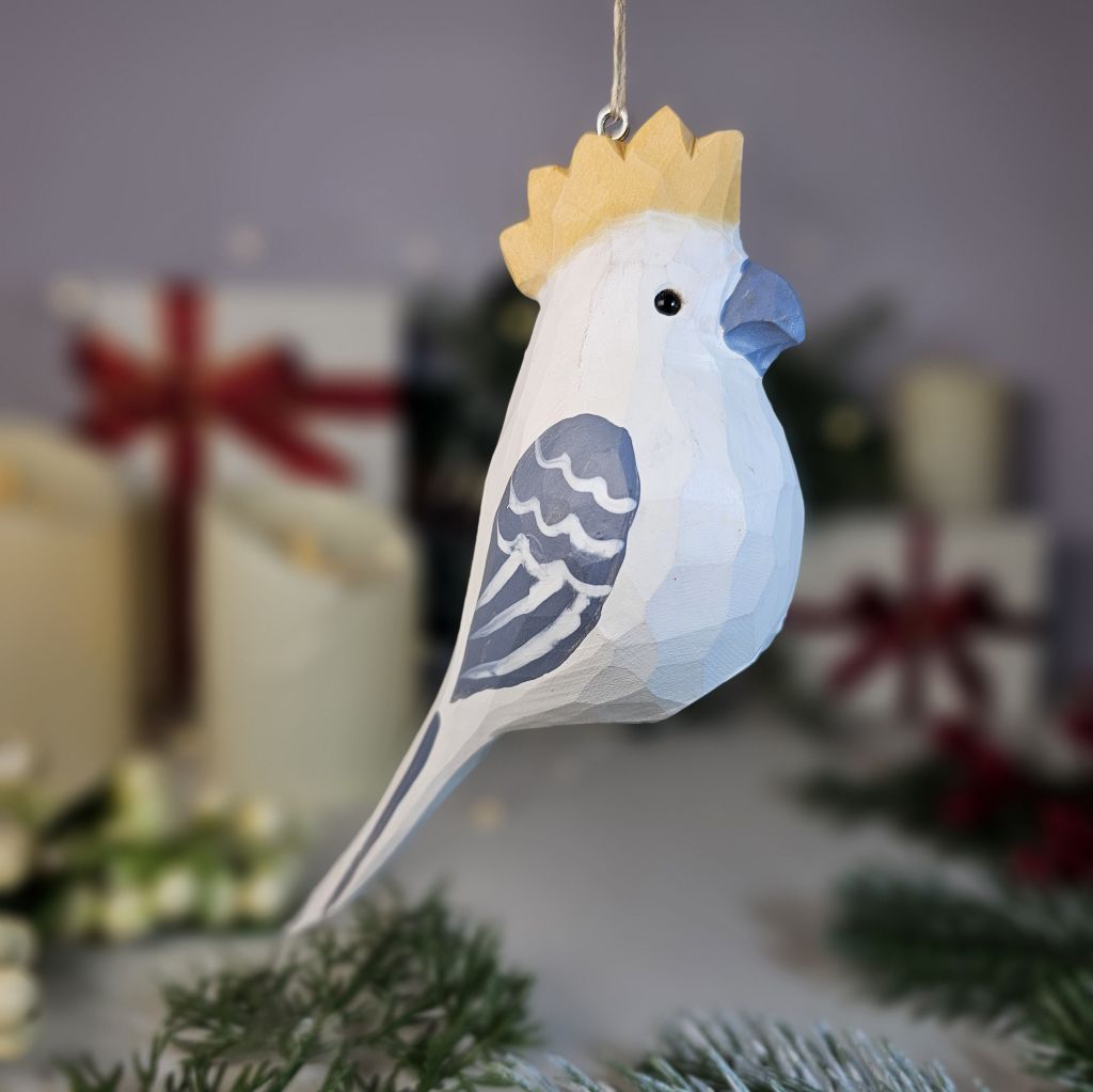 Cockatoo Wooden Hanging Christmas Tree Ornament