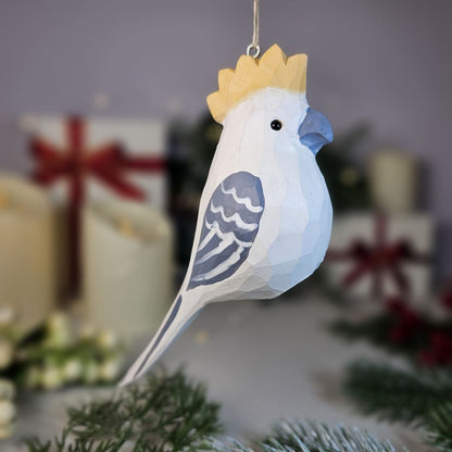 Cockatoo Wooden Hanging Christmas Tree Ornament