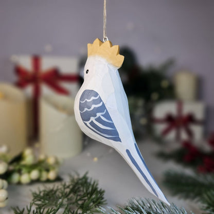 Cockatoo Wooden Hanging Christmas Tree Ornament