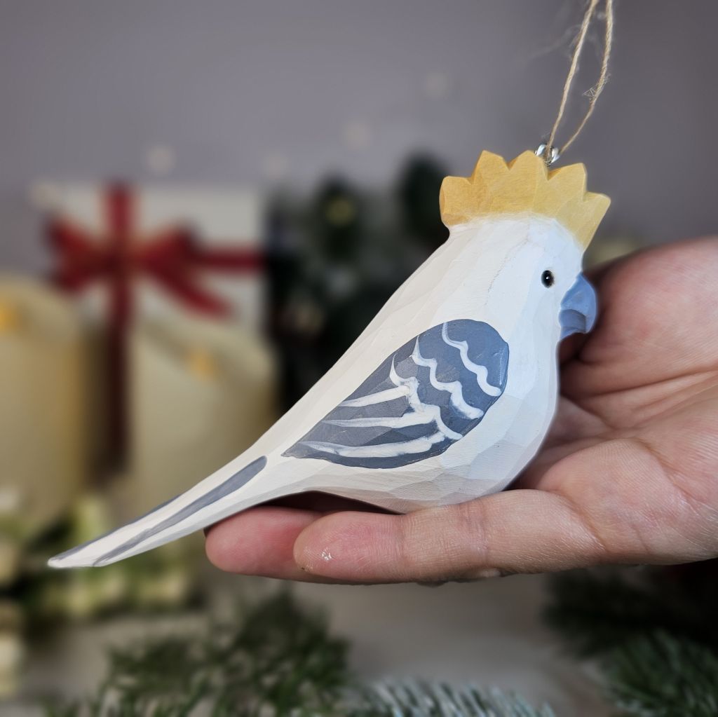 Cockatoo Wooden Hanging Christmas Tree Ornament