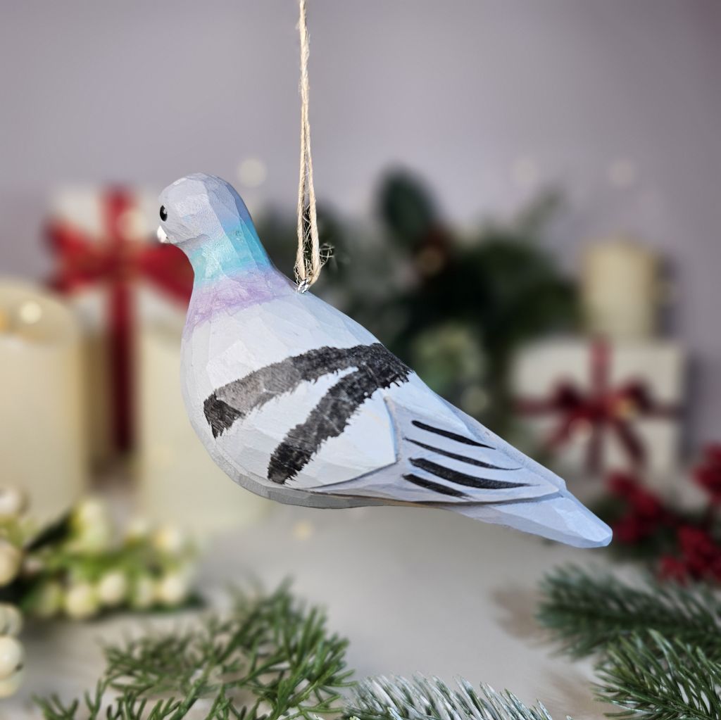 Pigeon Wooden Hanging Christmas Tree Ornament