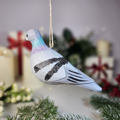 Pigeon Wooden Hanging Christmas Tree Ornament