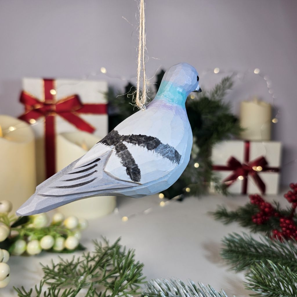 Pigeon Wooden Hanging Christmas Tree Ornament