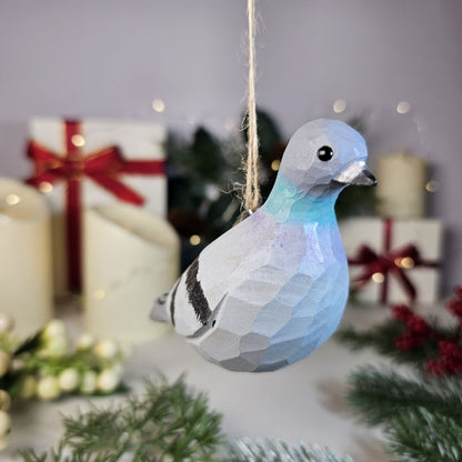 Pigeon Wooden Hanging Christmas Tree Ornament