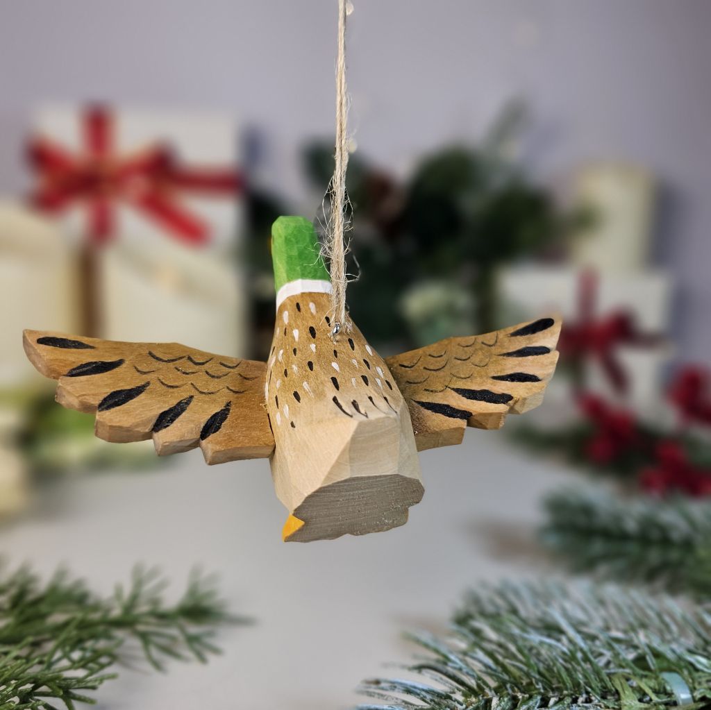 Mallard Wooden Hanging Christmas Tree Ornament