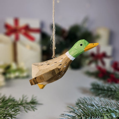 Mallard Wooden Hanging Christmas Tree Ornament