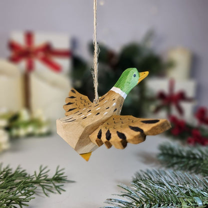 Mallard Wooden Hanging Christmas Tree Ornament