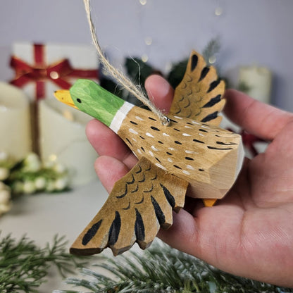 Mallard Wooden Hanging Christmas Tree Ornament