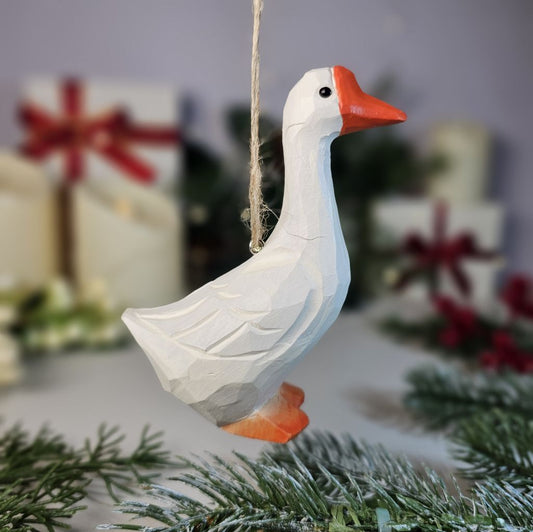 Goose Wooden Hanging Christmas Tree Ornament