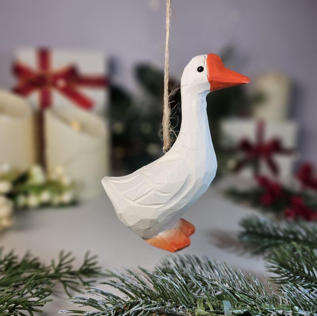 Goose Wooden Hanging Christmas Tree Ornament