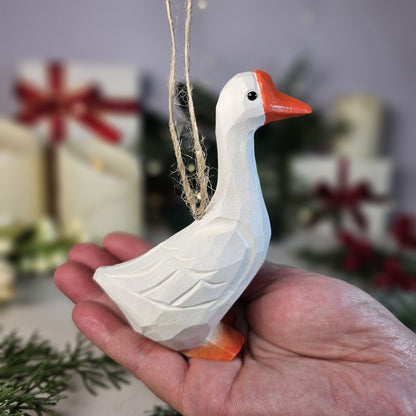 Goose Wooden Hanging Christmas Tree Ornament