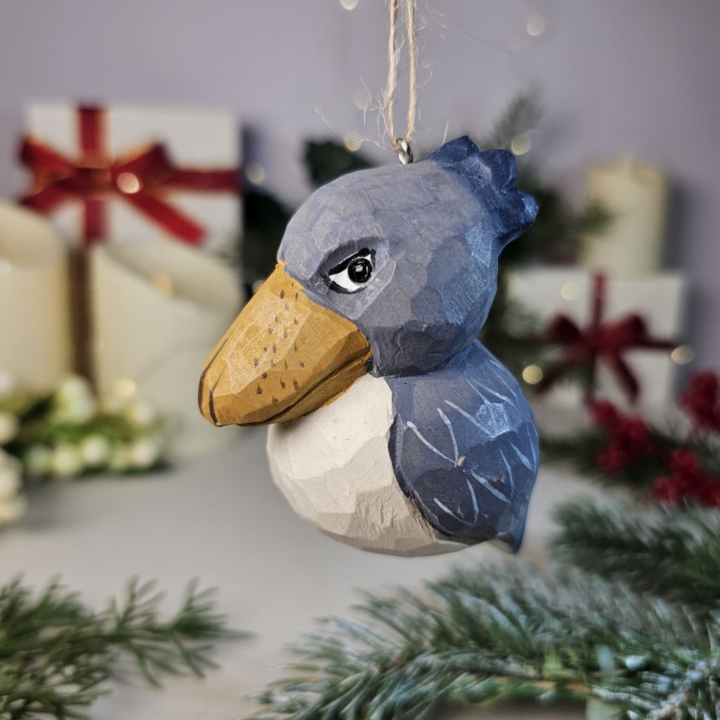 Baby Shoebill Wooden Hanging Christmas Tree Ornament