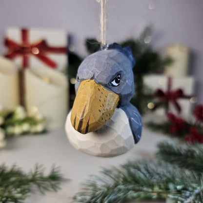 Baby Shoebill Wooden Hanging Christmas Tree Ornament