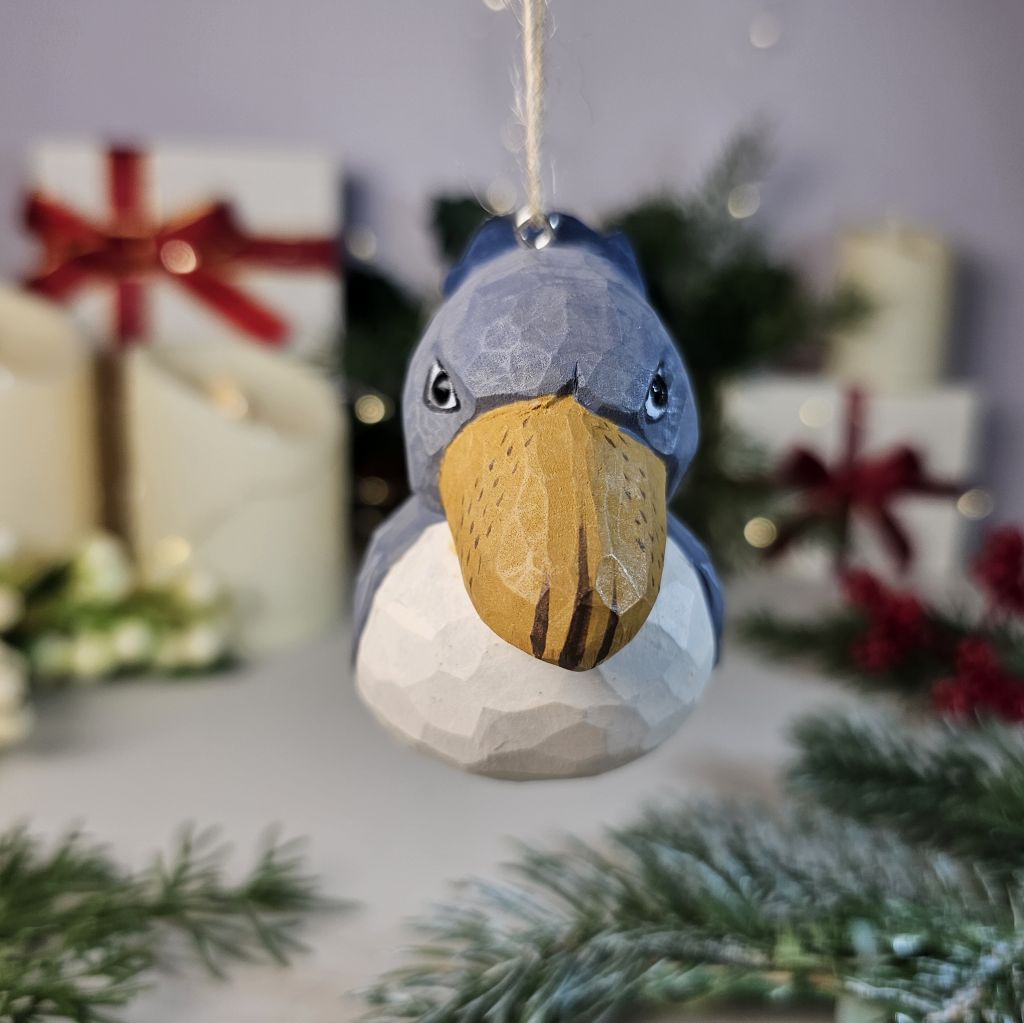 Baby Shoebill Wooden Hanging Christmas Tree Ornament