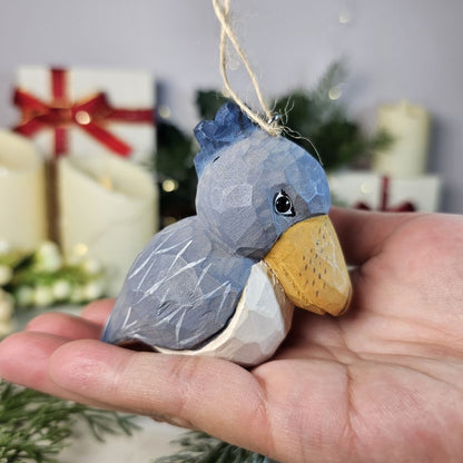 Baby Shoebill Wooden Hanging Christmas Tree Ornament