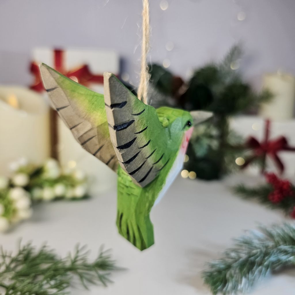 Hummingbird Wooden Hanging Christmas Tree Ornament