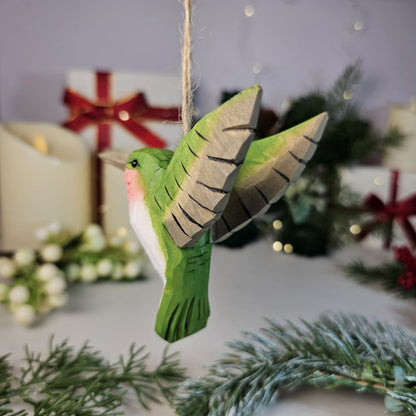 Hummingbird Wooden Hanging Christmas Tree Ornament