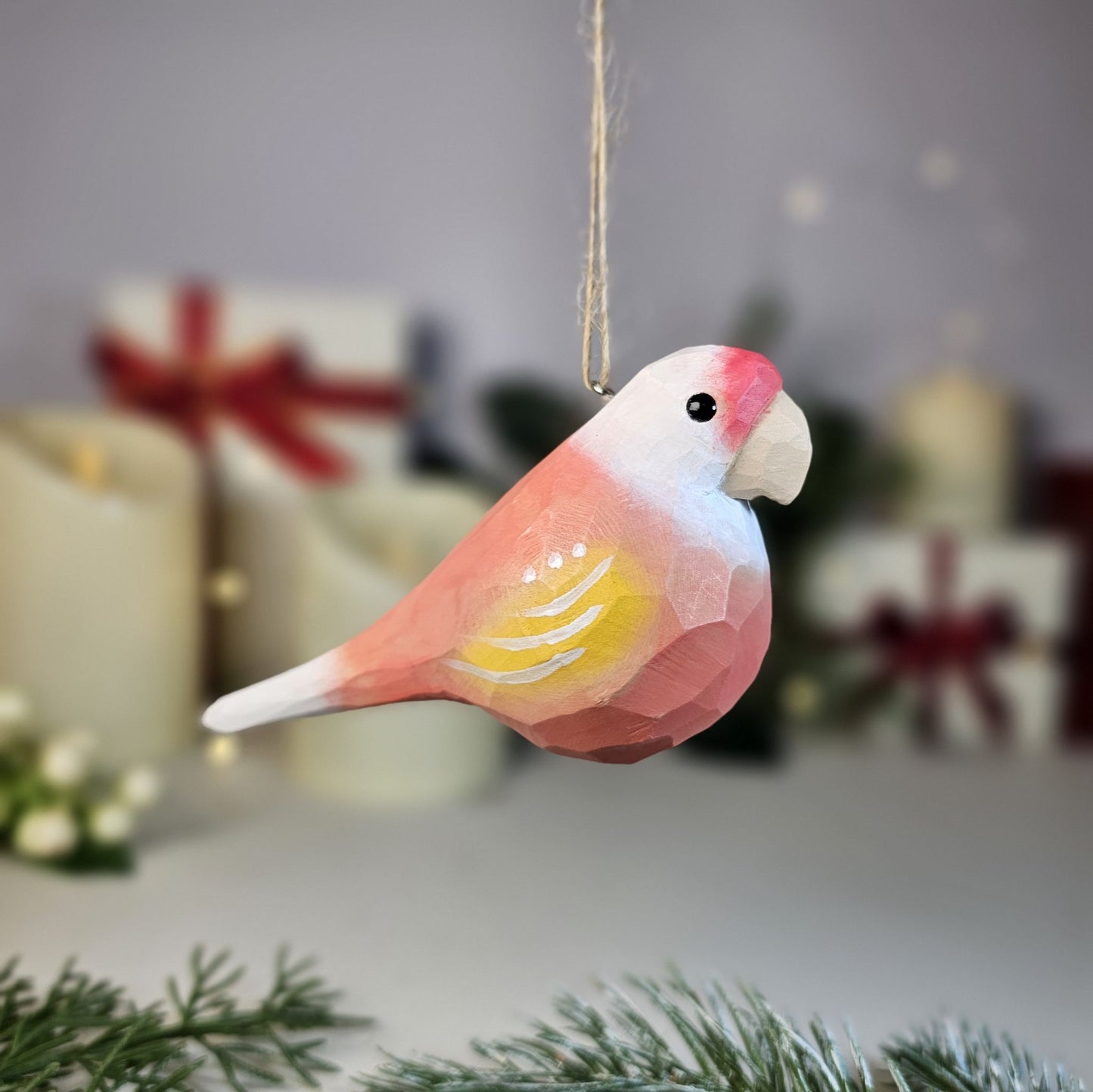 Parakeet Wooden Hanging Christmas Tree Ornament