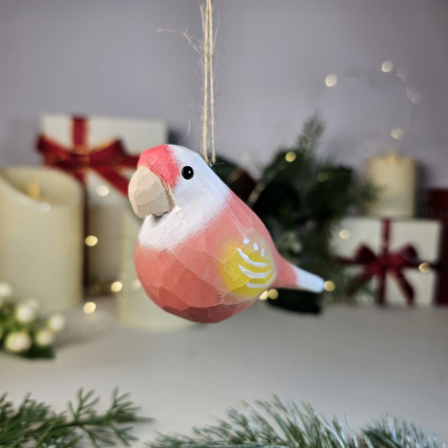 Parakeet Wooden Hanging Christmas Tree Ornament