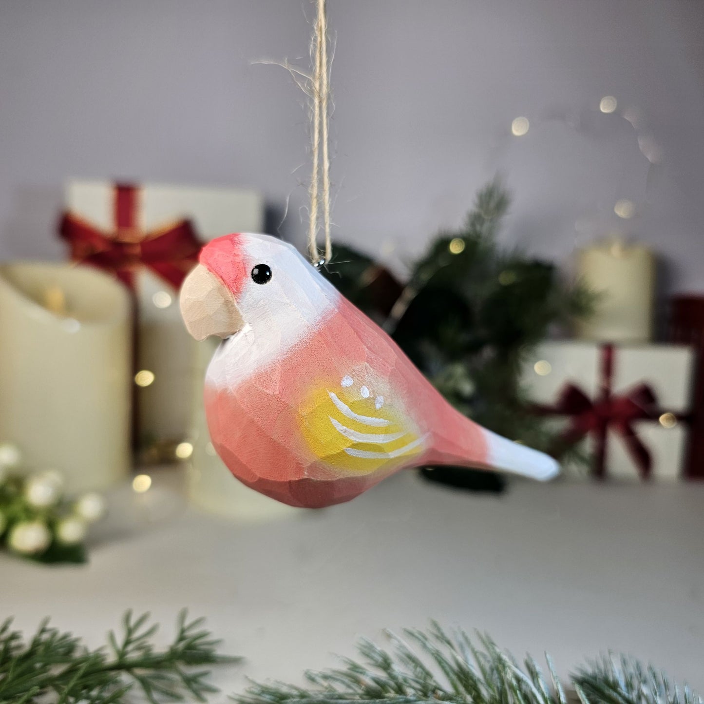 Parakeet Wooden Hanging Christmas Tree Ornament