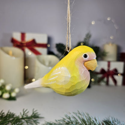 Parakeet Wooden Hanging Christmas Tree Ornament