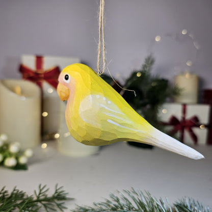 Parakeet Wooden Hanging Christmas Tree Ornament