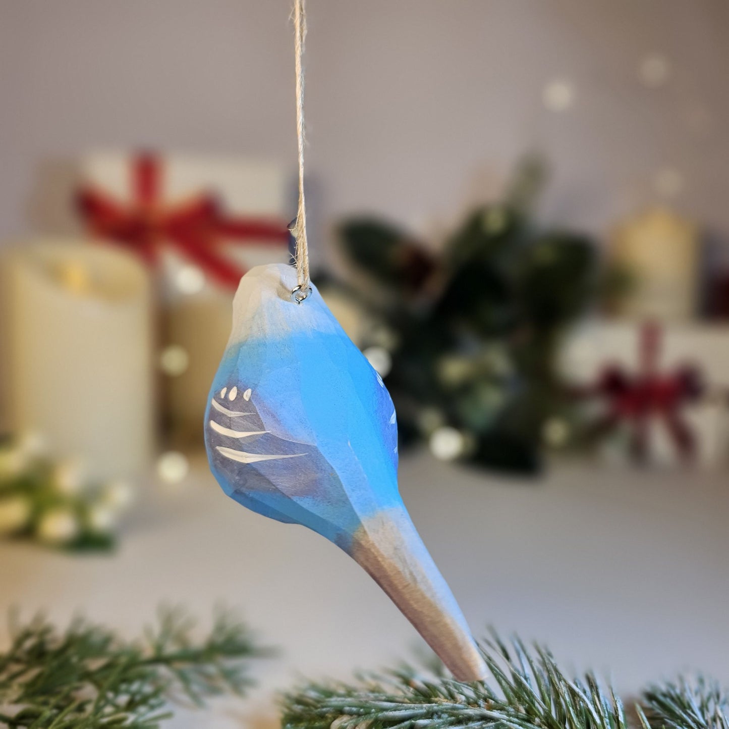 Parakeet Wooden Hanging Christmas Tree Ornament