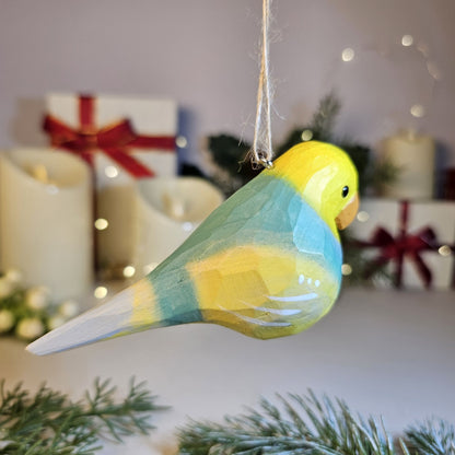 Parakeet Wooden Hanging Christmas Tree Ornament