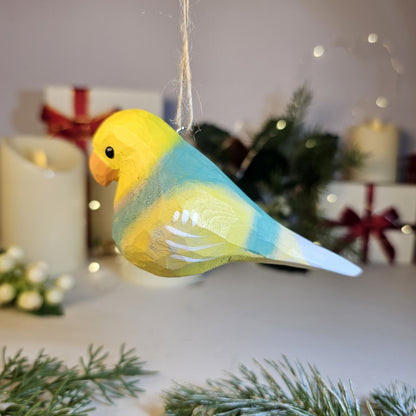 Parakeet Wooden Hanging Christmas Tree Ornament