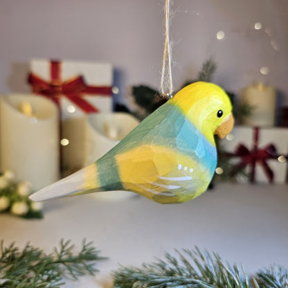 Parakeet Wooden Hanging Christmas Tree Ornament