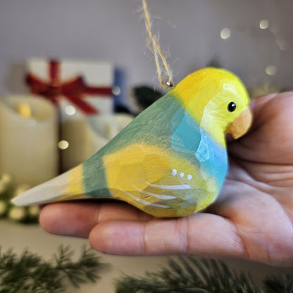 Parakeet Wooden Hanging Christmas Tree Ornament