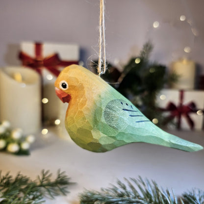 Parakeet Wooden Hanging Christmas Tree Ornament