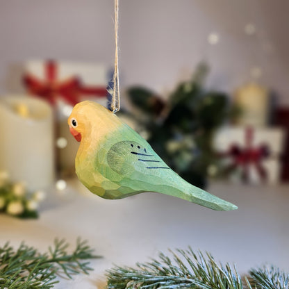 Parakeet Wooden Hanging Christmas Tree Ornament