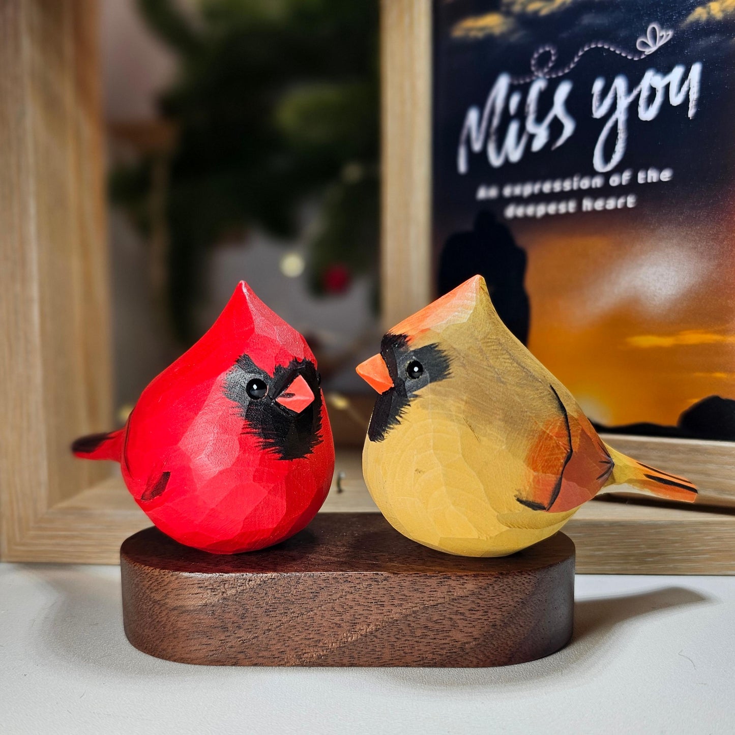 Cardinal Couple Figurine Perfect Holiday or Romantic Gift - Gift Box included