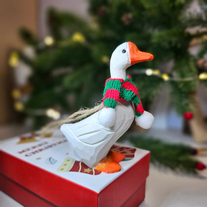 Goose with Scarf Hanging Christmas Tree Ornament – Gift Box Included