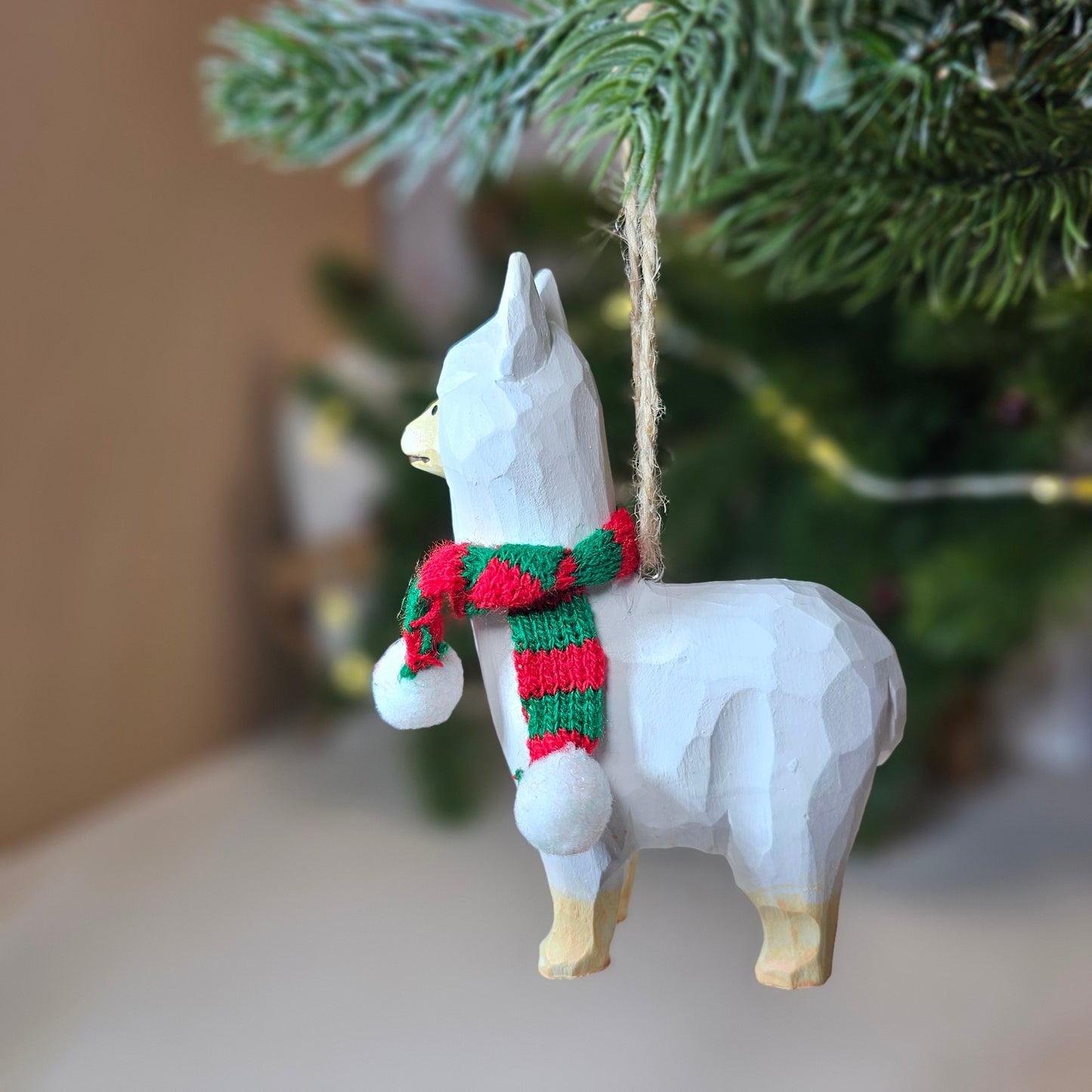 Alpaca with Scarf Hanging Christmas Tree Ornament – Gift Box Included