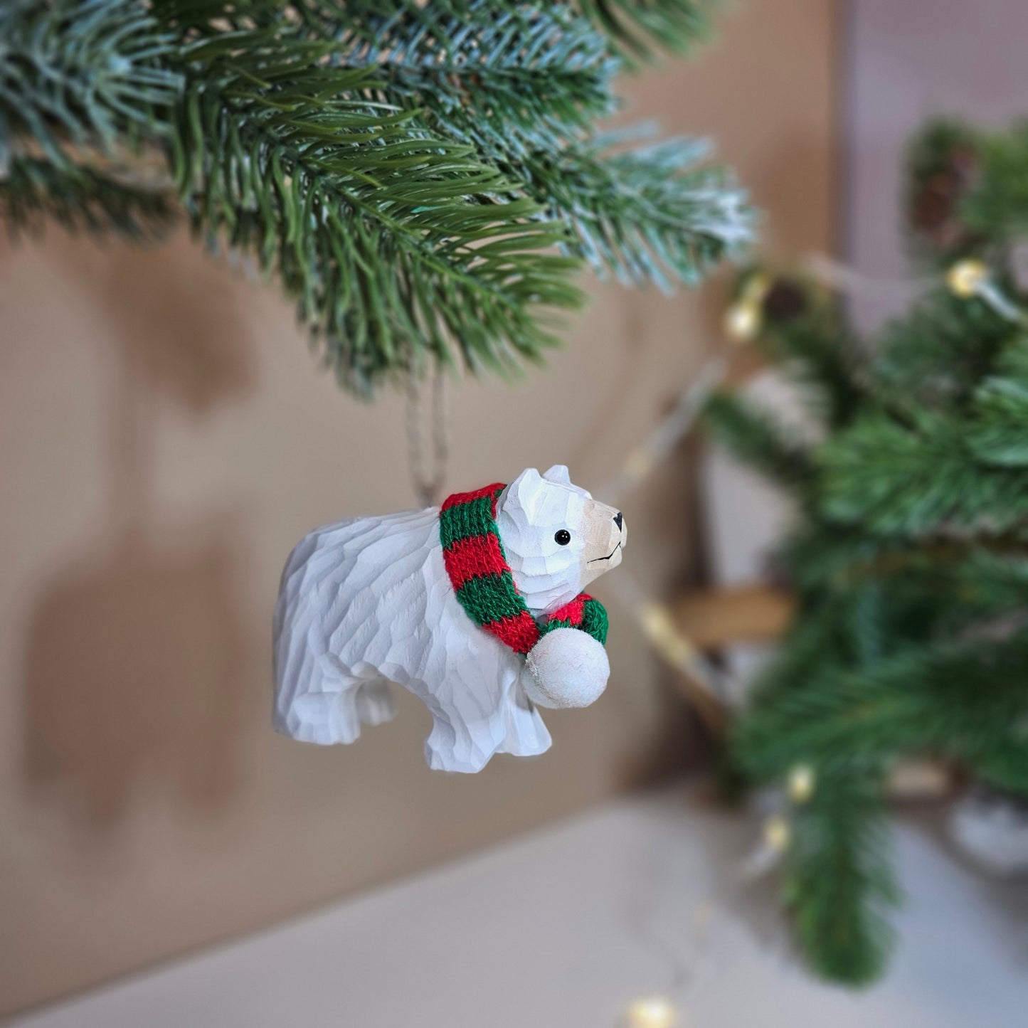 Bear with Scarf Hanging Christmas Tree Ornament – Gift Box Included