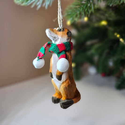 Meerkat with Scarf Hanging Christmas Tree Ornament – Gift Box Included