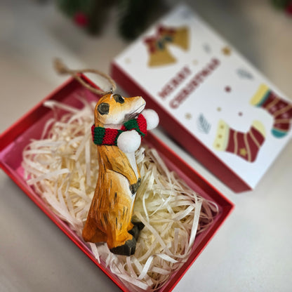 Meerkat with Scarf Hanging Christmas Tree Ornament – Gift Box Included