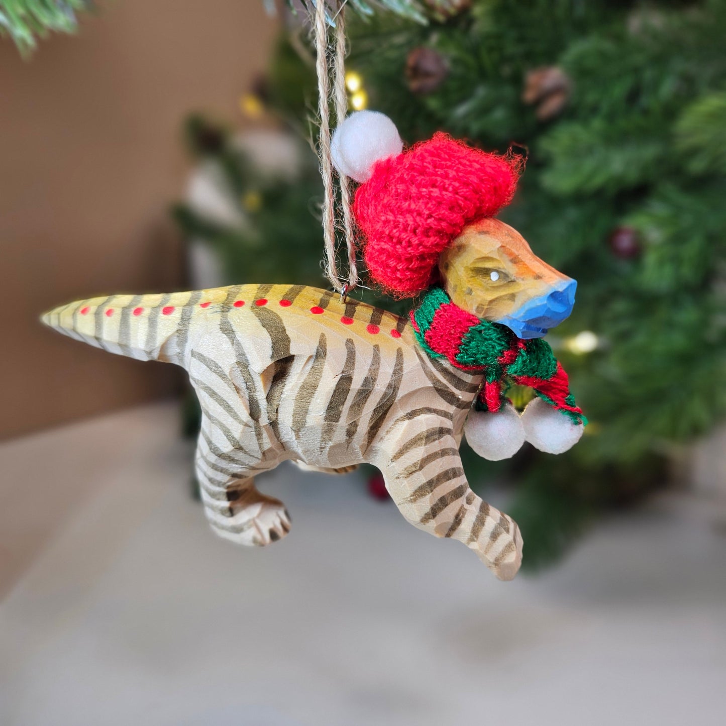 Parasaurolophus with Scarf and Hat Hanging Christmas Tree Ornament – Gift Box Included