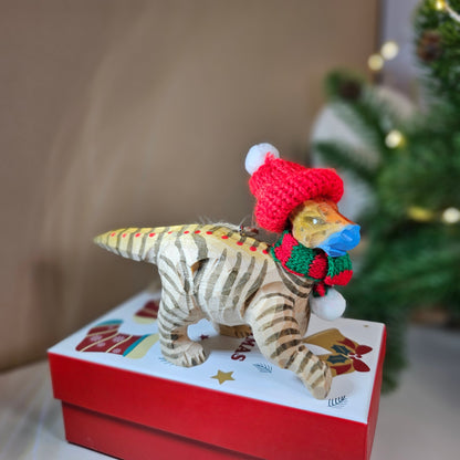 Parasaurolophus with Scarf and Hat Hanging Christmas Tree Ornament – Gift Box Included